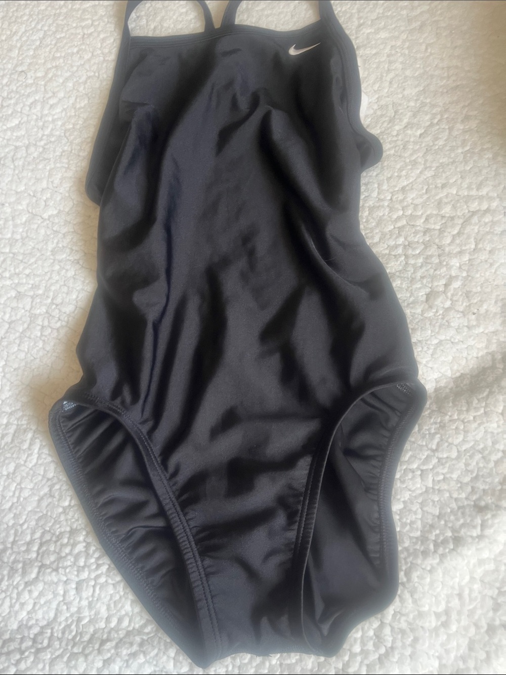 Nike Black  women’s size 4, One-Piece Swimsuit with White Swoosh